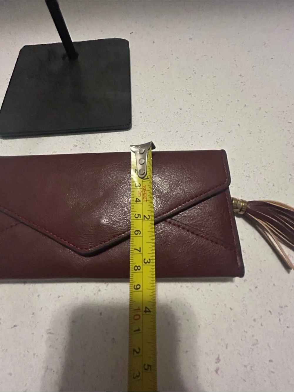 Maroon Leather Clutch Wallet and Card Holder